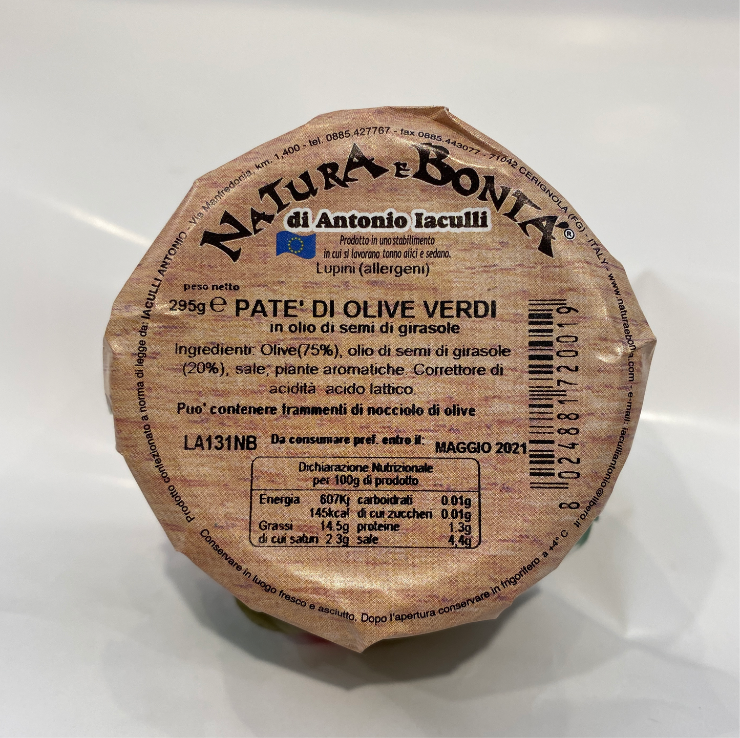 Natura E Bonta` - Pate` Di Olive Verdi - 10.40 oz
