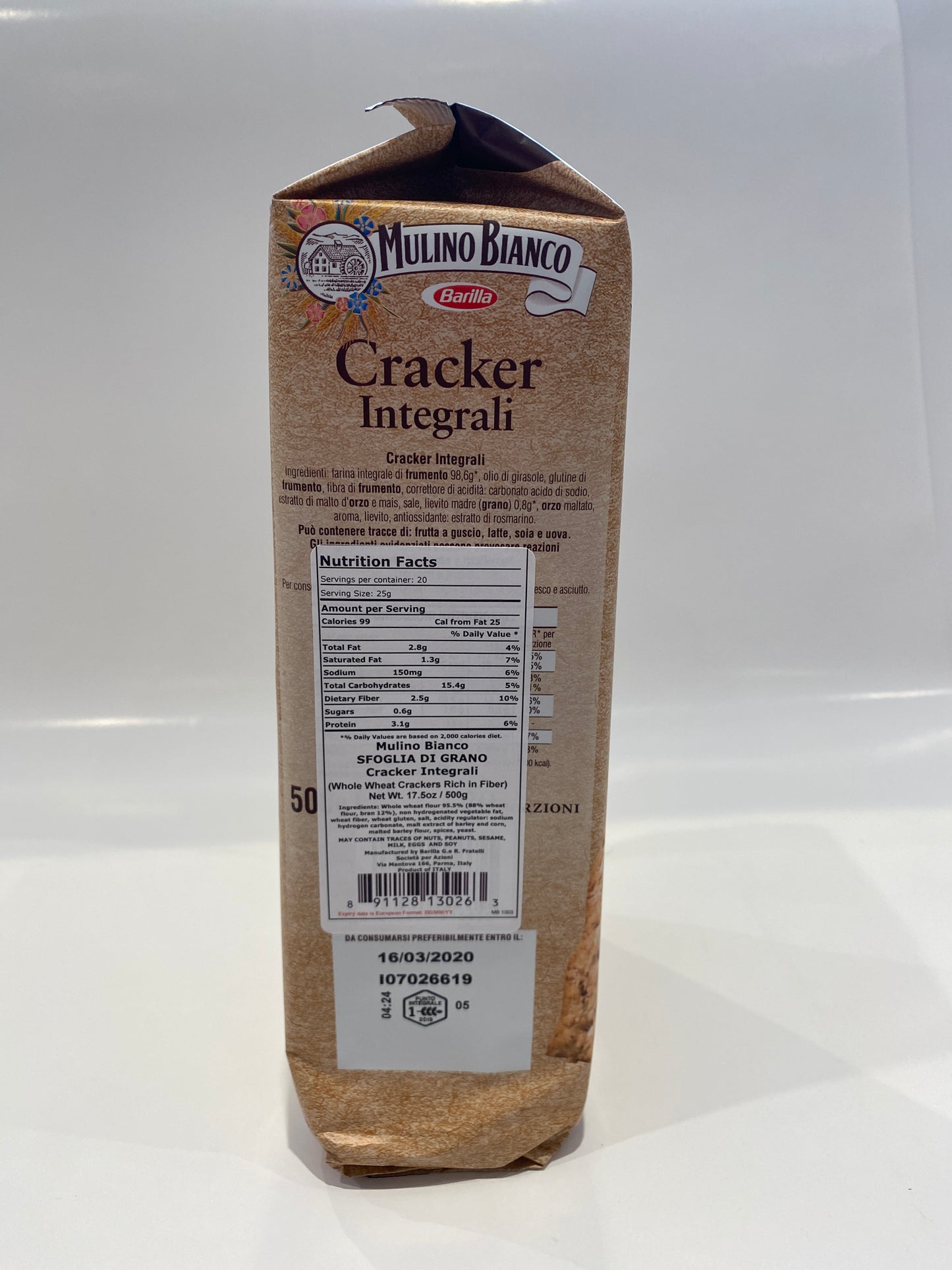Mulino Bianco - Integrale Cracker - 500g (17.5 oz)