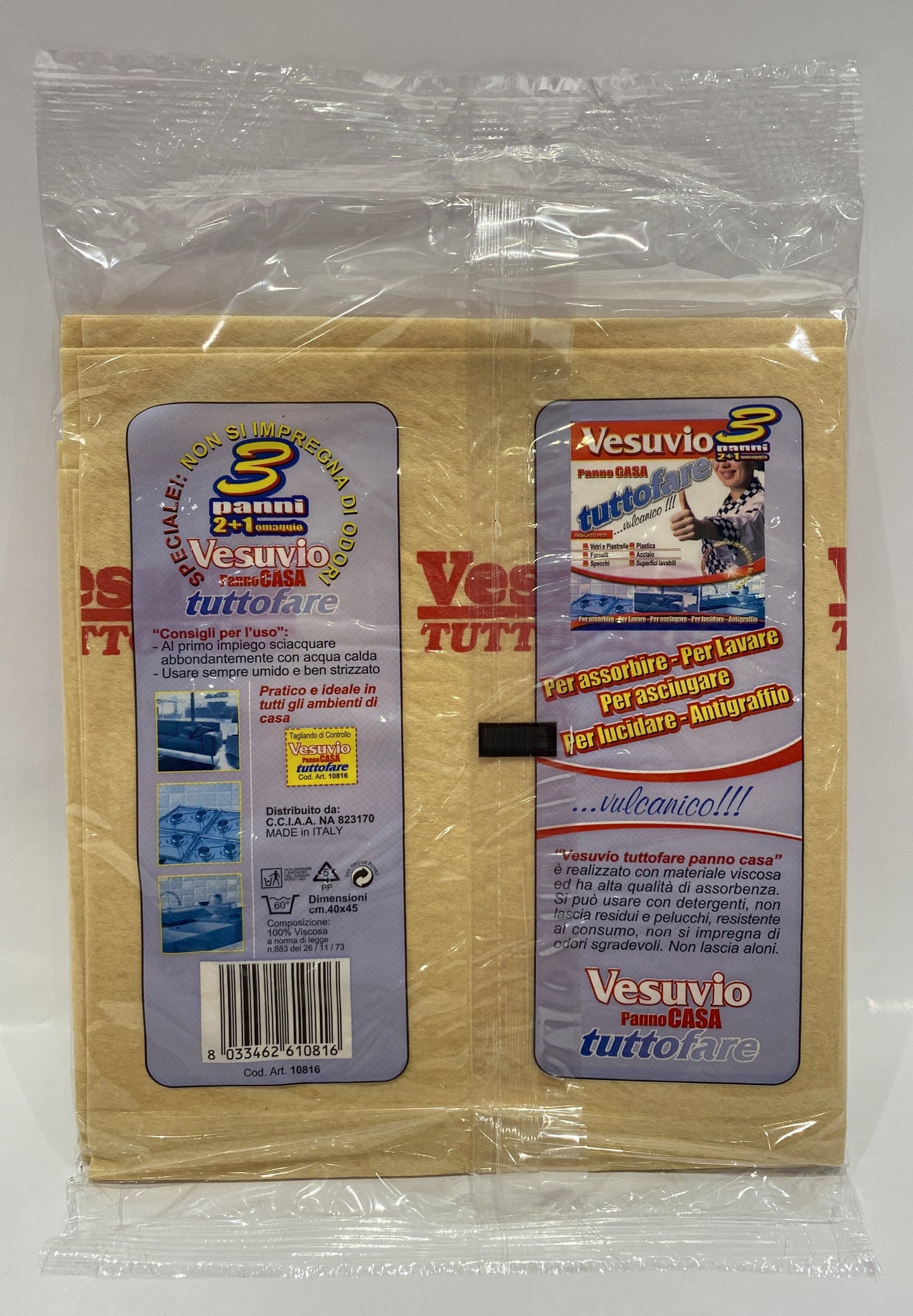 Vesuvio - Panno Casa Tutto Fare - Pacco da 3