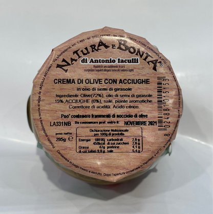 Natura E Bonta' - Creama Di Olive Con Acciughe - 10.40 oz