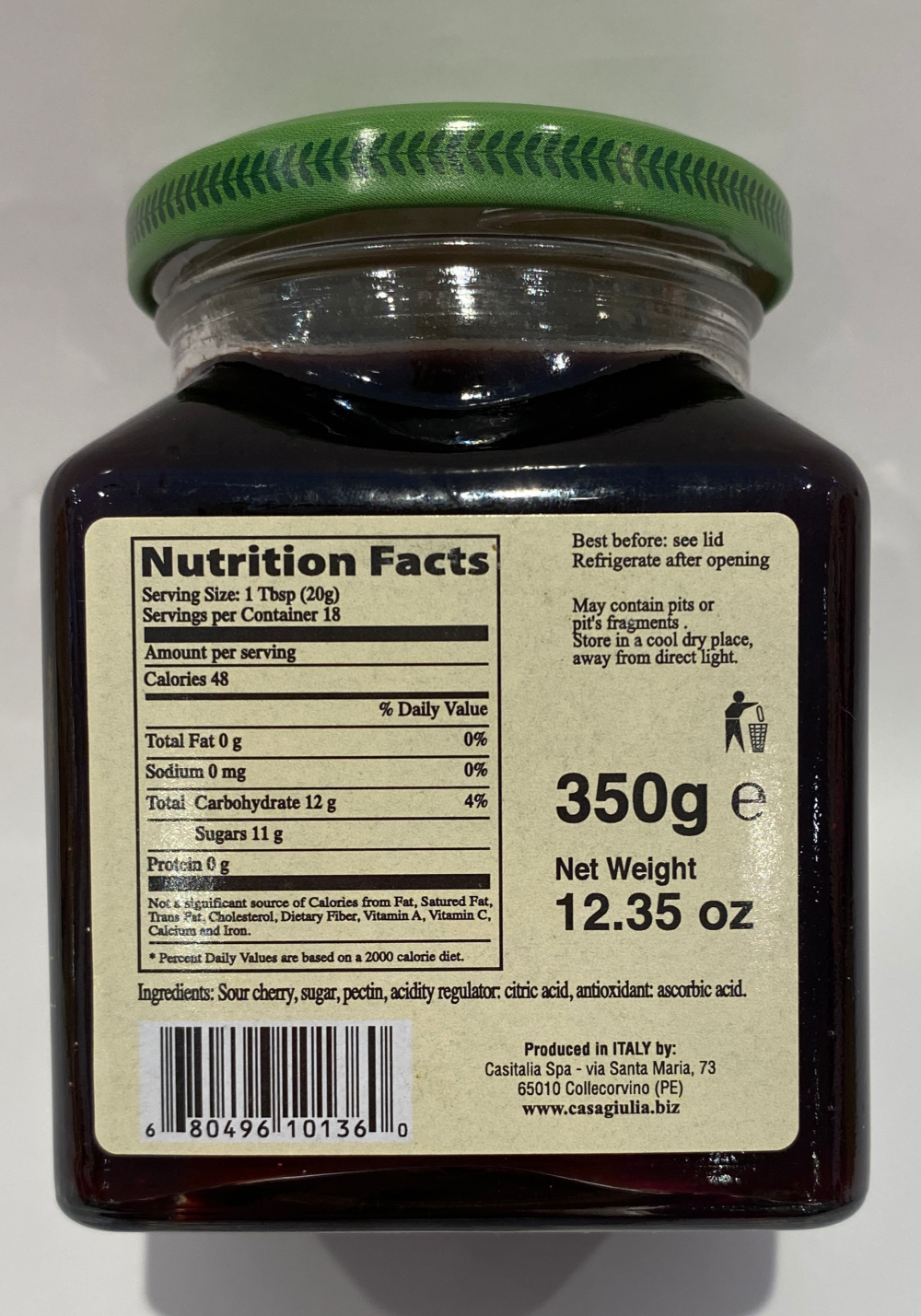 Casa Giulia - Sour Cherry Jam - 12.35 oz