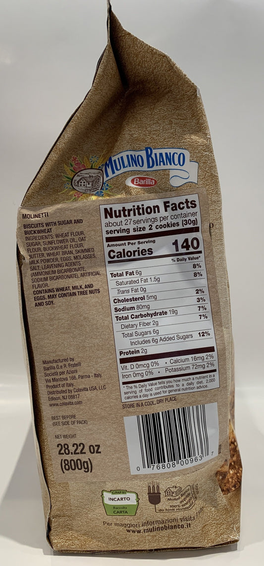Mulino Bianco - Molinetti Whole Wheat Biscuits - 800g (28.22 oz)