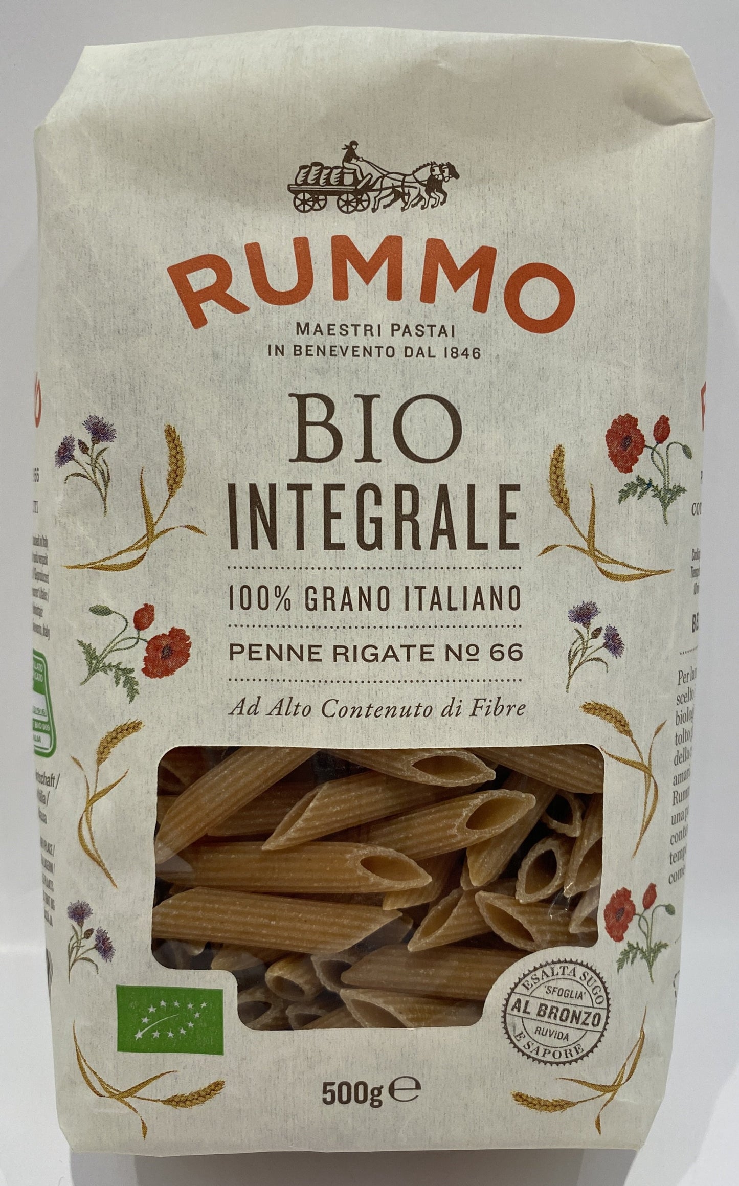Rummo - Penne Rigate Integrale #66 - Organic Whole Wheat  - 17.6 oz