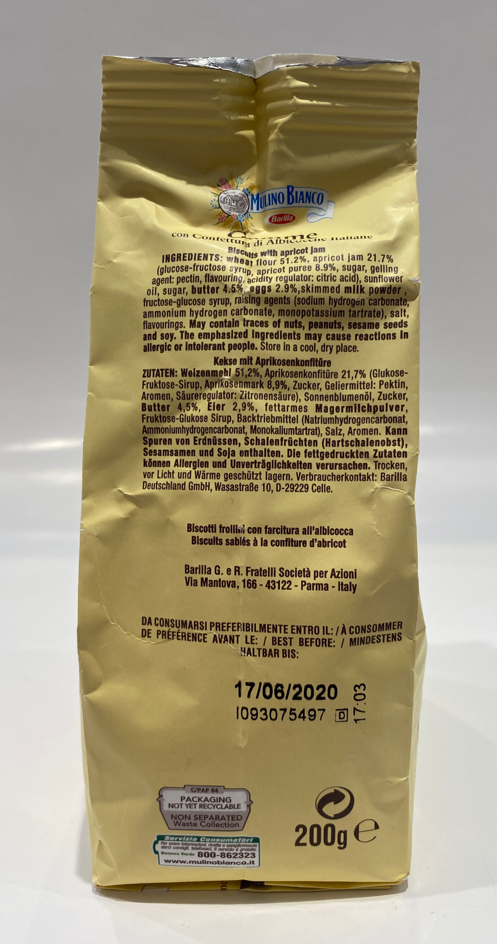 Mulino Bianco - Gemme - Confettura Di Albicocche - 7.05 oz