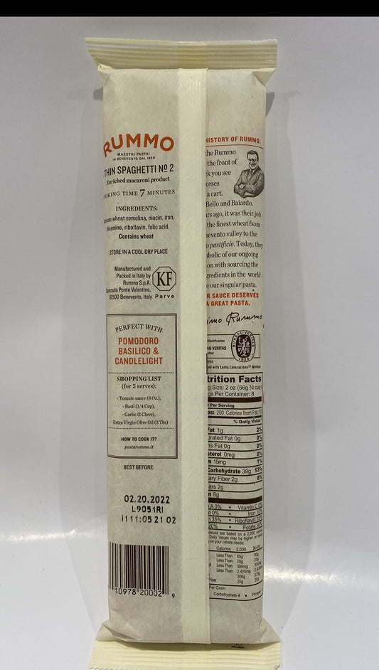 Rummo - Thin Spaghetti #2 Pasta - 454g (16 oz)