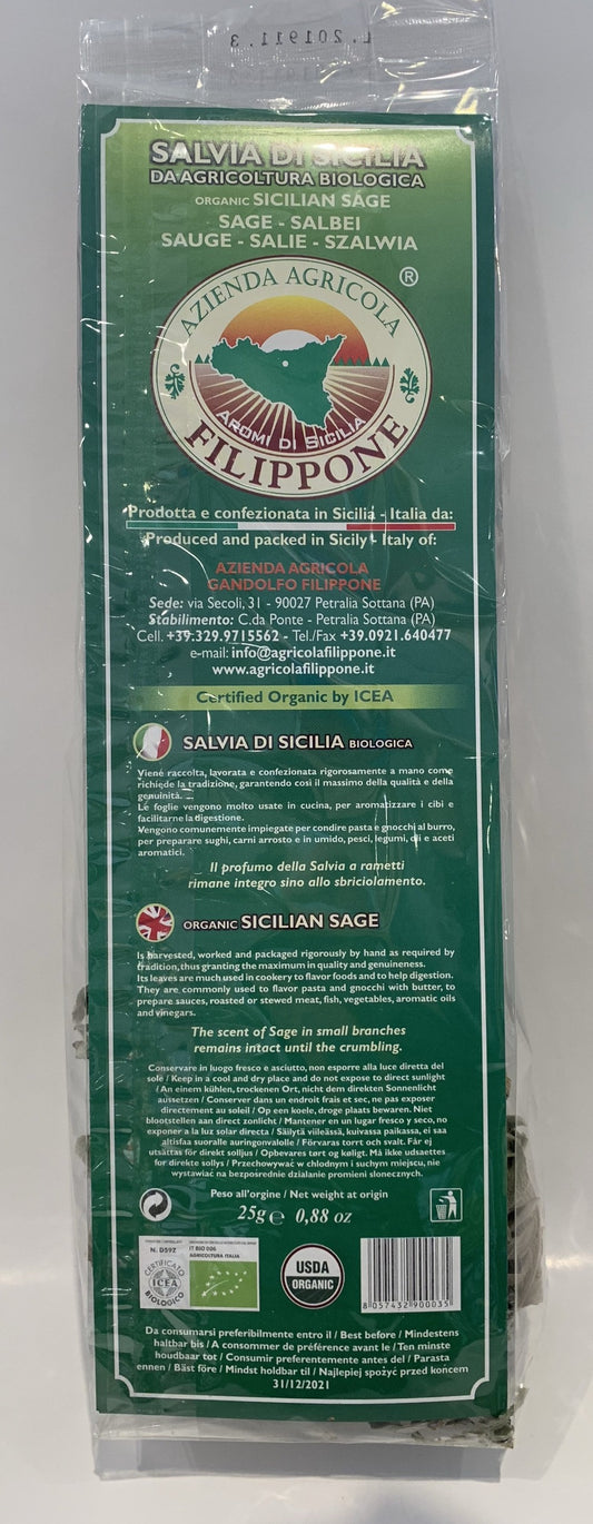 Filippone - Salvia Di Sicilia - Sicilian sage - 25g (.8 oz)