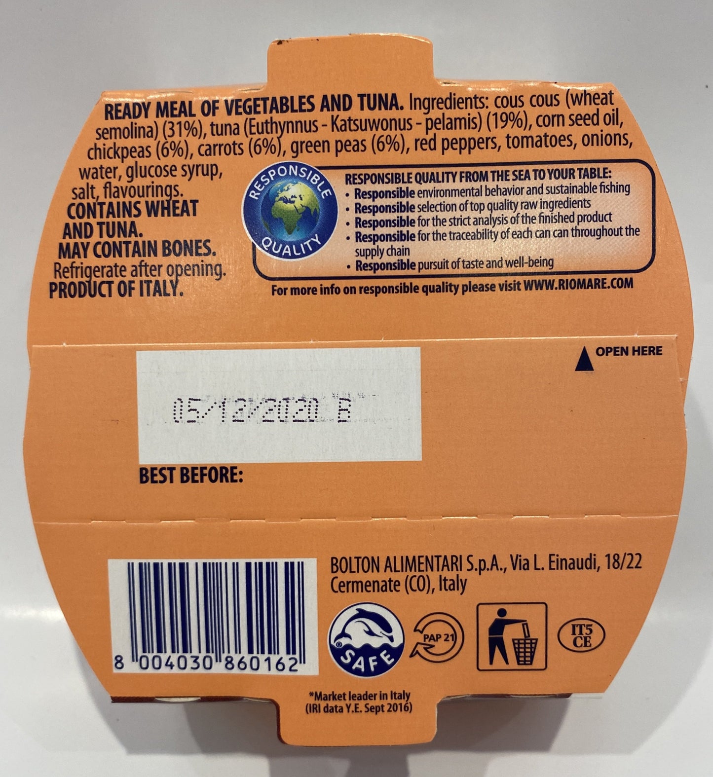 Rio Mare - Tuna salad w/cous cous - 5.64 oz (Date: Dec 05 2020) (25% off)