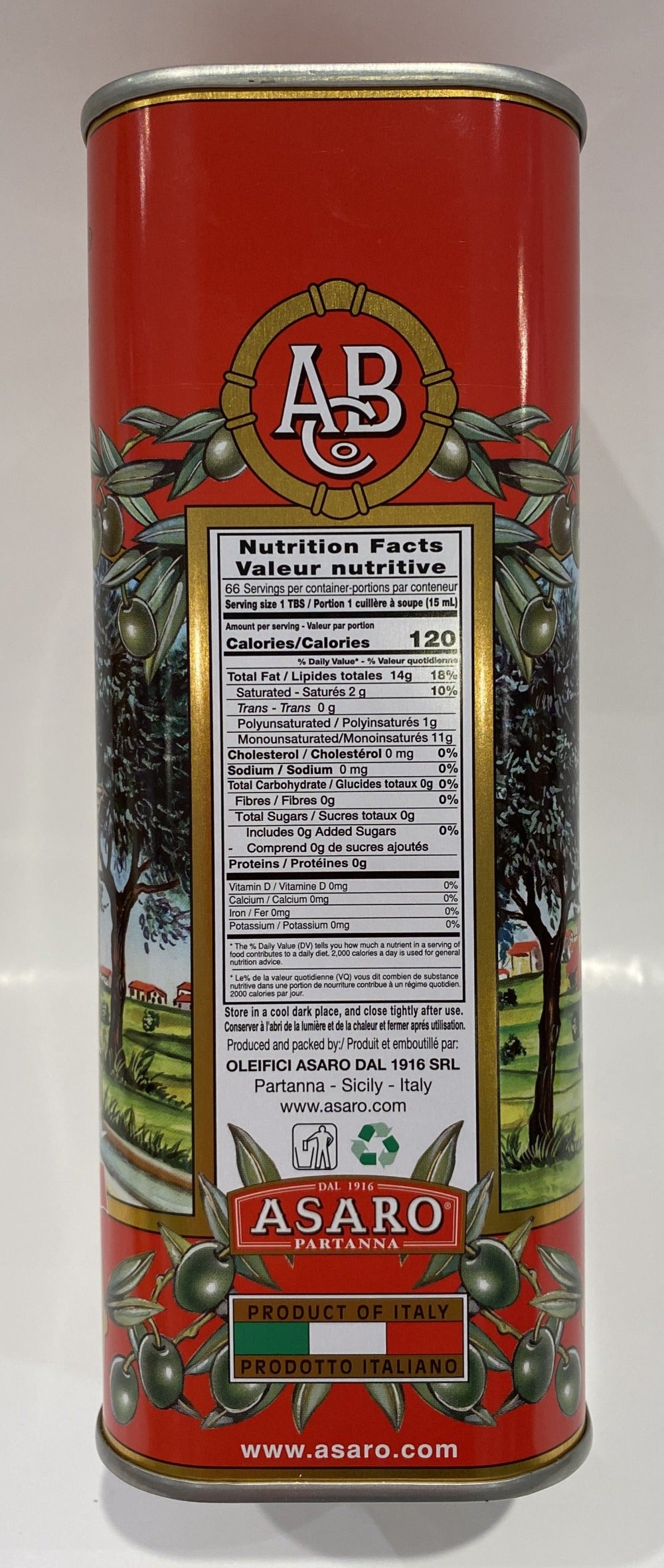 Partanna - Sicilian Extra Virgin Olive Oil - 1 Liter (34 FL oz)