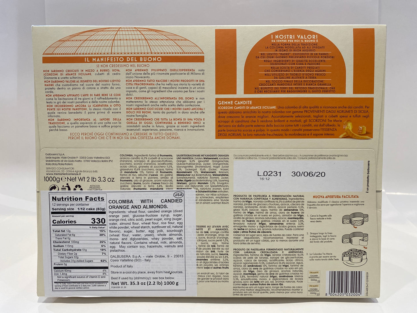 Tre Marie - La Colomba Tradizionale - 35.3 oz