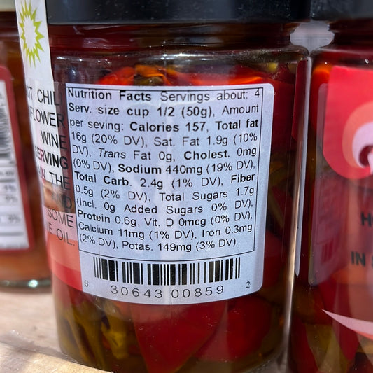 Renna - Hot Long Chili Peppers - In Sunflower Oil - 300g