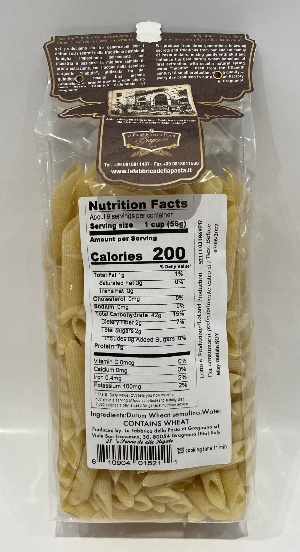 La Fabbrica Della Pasta Di Gragnano - Penne De Zite Rigate - 500g (17.6 oz)