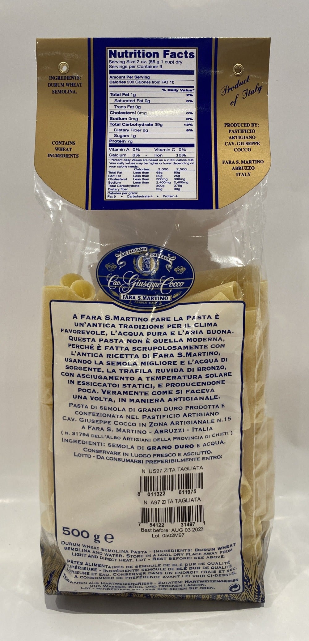 Giuseppe Cocco - Zita Tagliata - 500g (17.6 oz)