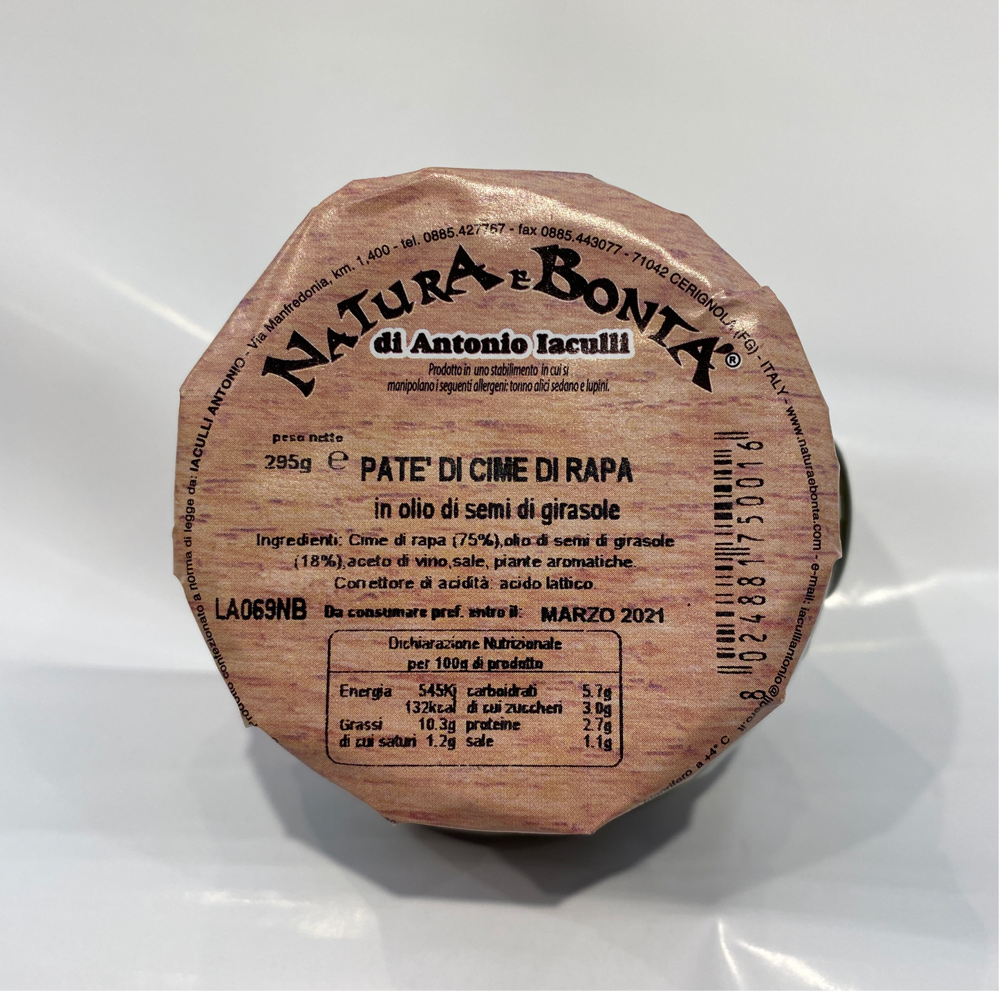 Natura E Bonta` - Pate` Di Cime Di Rapa - 10.40 oz