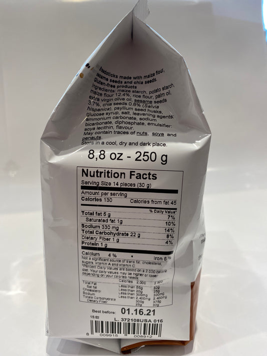 Le Veneziane - Mini Grissini con Sesamo e Chia - 8.8 oz