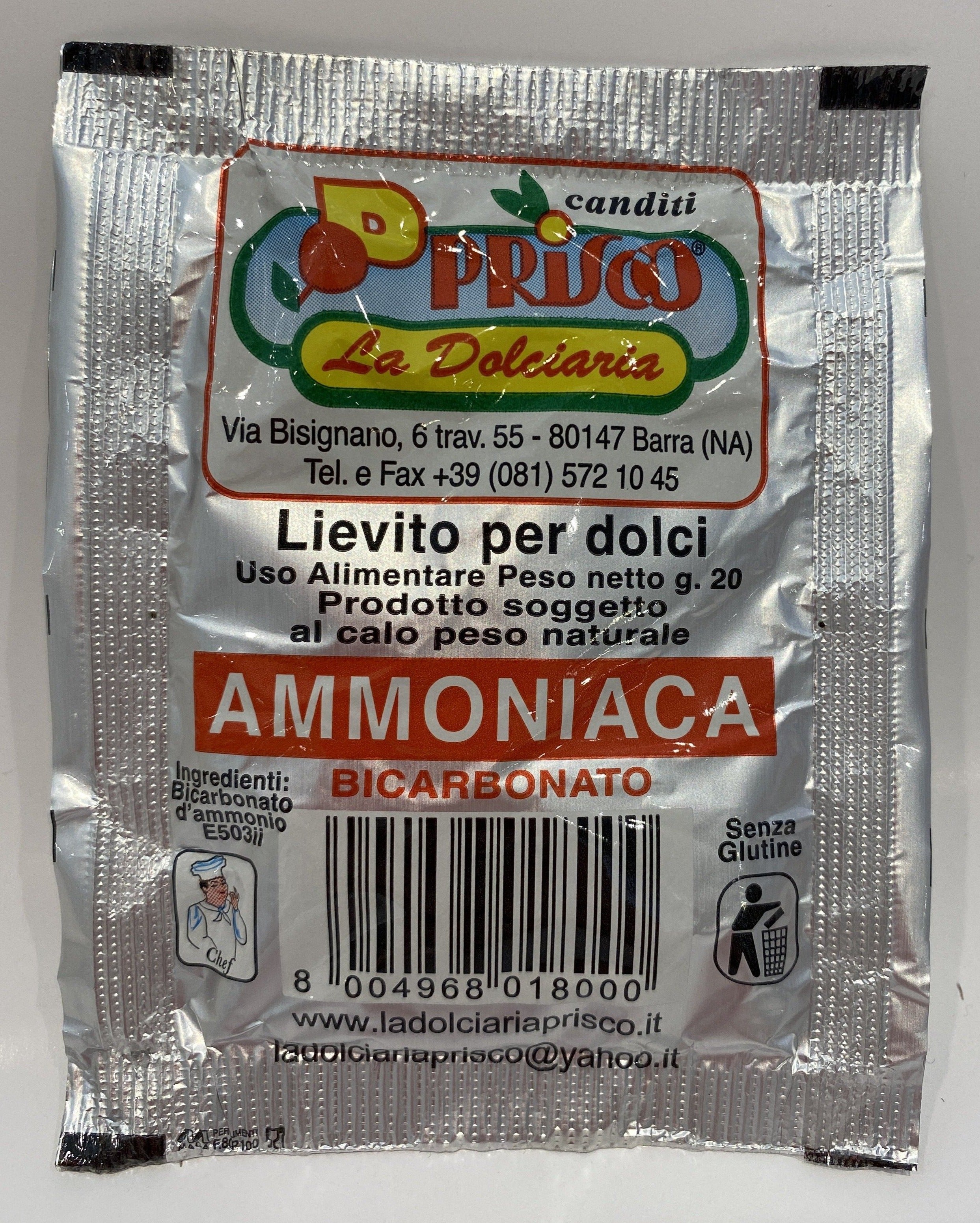 La Dolciaria Prisco - Ammoniaca Lievito per Dolci - 20 g – Cerini