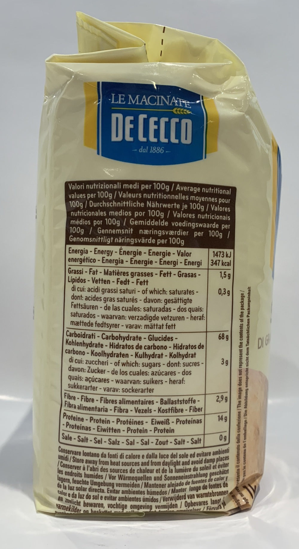 Dececco - Semola Di Grano Duro Semolina Flour Rimacinata - 1Kg (2.2Lb)