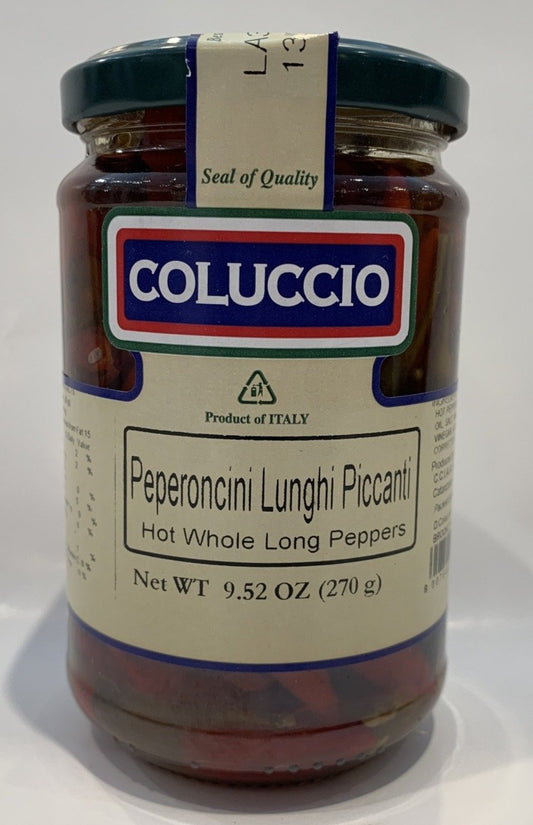 Coluccio - Hot Whole Long Peppers In Olive Oil - 270g (9.52 oz)