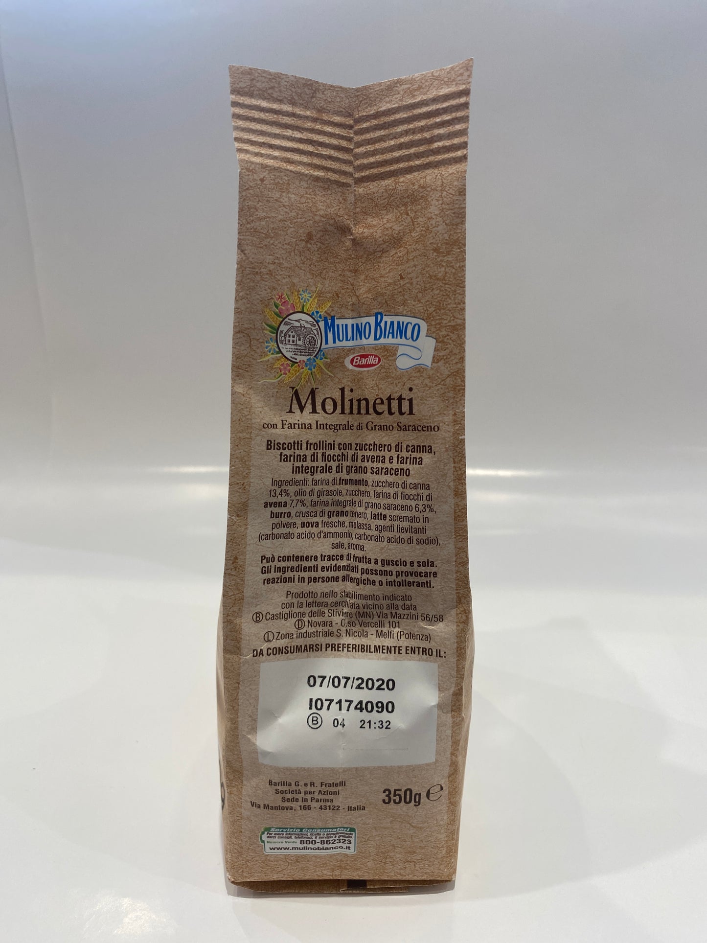 Mulino Bianco - Molinetti Whole Wheat Biscuits -12.35 oz