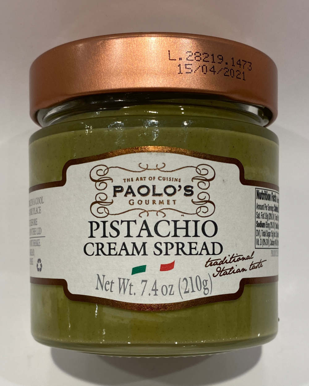 Paolo's - Pistacchio Cream Spread - 7.4 oz