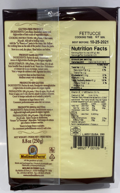 Le Veneziane - Fettucce Corn Pasta (Gluten Free) - 8.8 oz