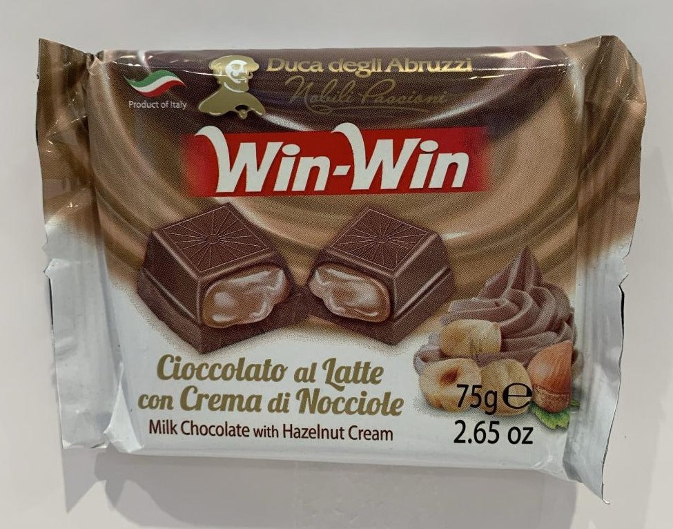 Win-Win - Milk Choc with Hazelnut Cream - 75g (2.6 oz)