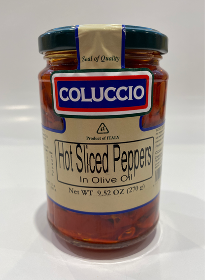 Coluccio - Hot Sliced Peppers In Olive Oil - 9.52 oz