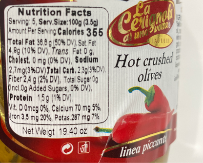 La Cerignola - Hot Crushed Olives (Piccante) - 19.40 oz
