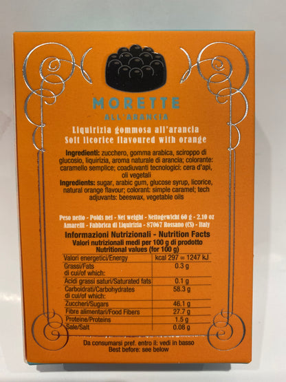 Amarelli - Morette - Liquirizia All'arangia Licorice - 2.10 oz