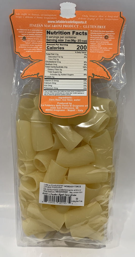 La Fabbrica Della Pasta di Gragnano - Paccheri Rigati Gluten Free - 500g (17.6 oz)