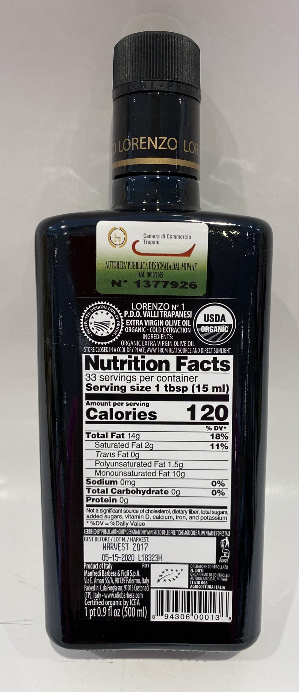 Barbera - Lorenzo #1 - Cerasuola Organic Extra Virgin olive Oil