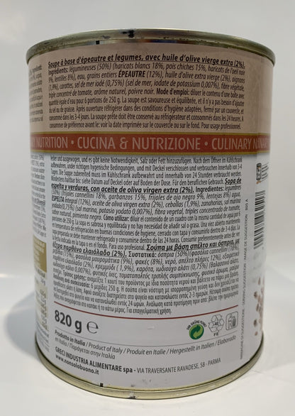 Greci - Zuppa Di Farro E Legumi - 820gr (28.92oz)