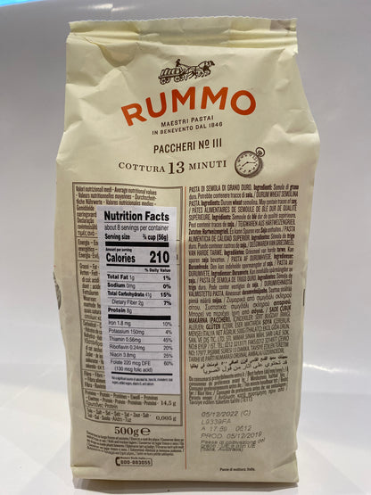 Rummo - Paccheri #111 - Pasta - 500g (17.6 oz)