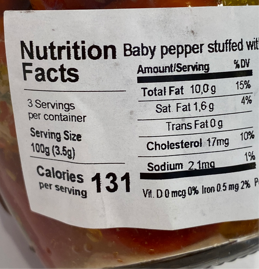 La Cerignola - Baby Spicy Peppers Stuffed With Anchovies (Piccante) - 10.23 oz