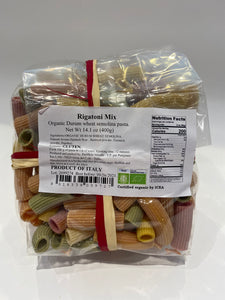 Marella - Trio Color Rigatoni Mix - Organic Wheat Pasta - 14.1 oz