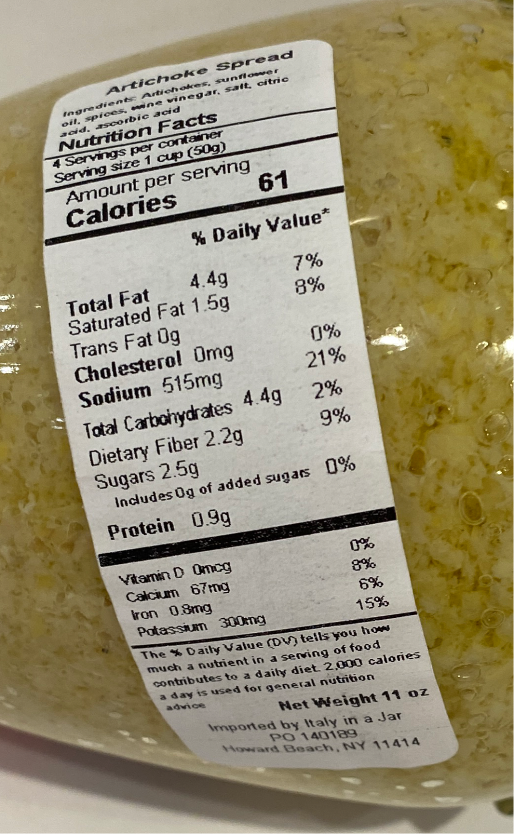 Natura E Bonta` - Pate` Di Carciofi - 10.40 oz