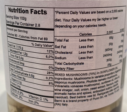 Berni - Tris Di Funghi Trifolati Sottolio - 290g (10.23 oz)