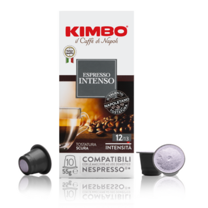 Kimbo Intenso (#12) - Espresso Capsules - 10 Capsules - Compatible with Nespresso® Machines