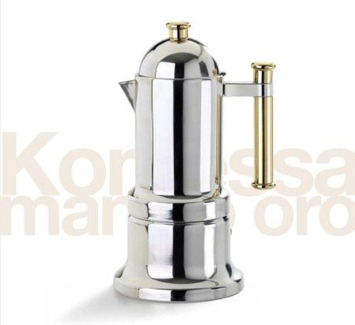 Kontessa - Gold Stove Top Espresso Pot by Vev Vigano