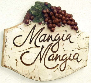 Mangia mangia (grapes) - Wall Plaque