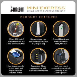 Bialetti Mini Express Set Espresso Maker, Red - Worldshop