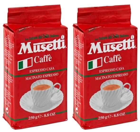 Musetti - Macinato Espresso - Ground Espresso - Two 8.8oz Bricks (Double Pack)