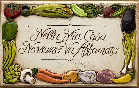 Nella Mia Casa Nessuno Va Affamato - Wall Plaque (679LG)