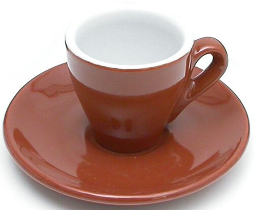 Nuova Point - Milano - Espresso Cups & Saucers - Set of 6  - Brown