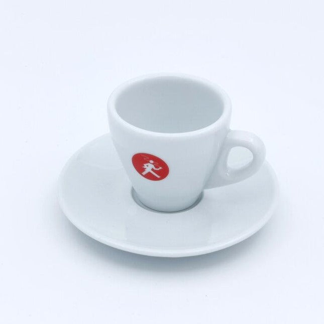 Italian Lavazza White Ceramic Espresso Cup and Saucer